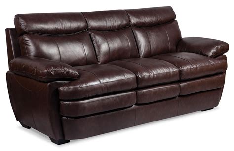 Marty Genuine Leather Sofa Brown The Brick