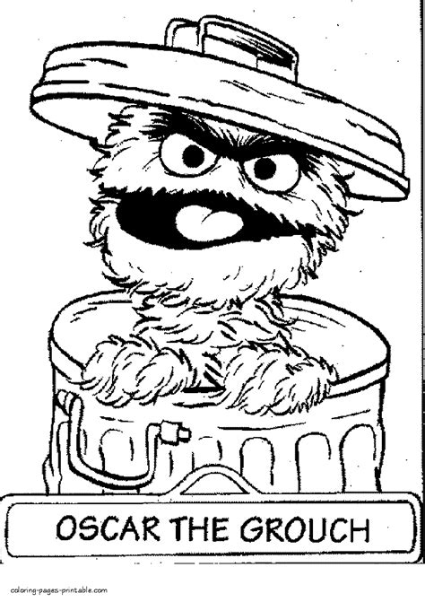 Sesame street oscar the grouch coloring pages free elmo printable baby shimmer and shine big. Sesame Street Oscar the Grouch coloring page || COLORING ...