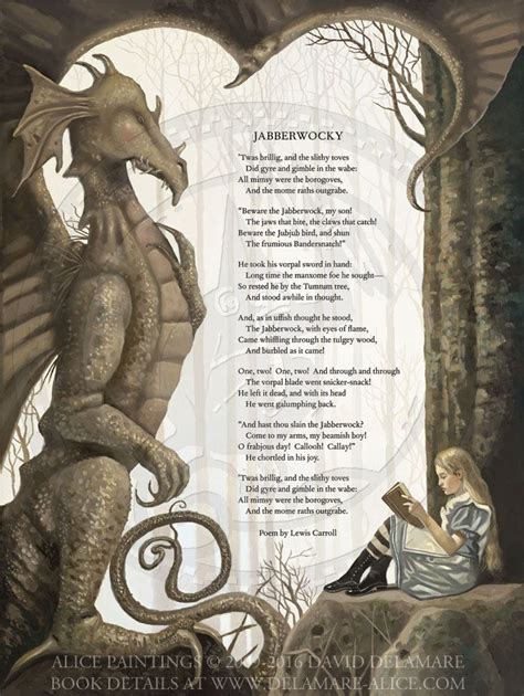 The Jabberwocky Poem Alice In Wonderland Large Giclée Art Print David