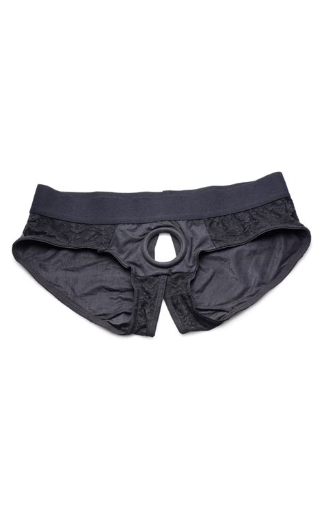 lace envy crotchless panty harness 2xl black su ag453 2xl