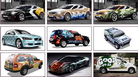 Models from various car manufacturers. Vehicle Wraps