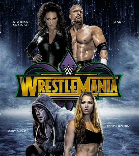 WrestleMania 34 Triple H Stephanie McMahon Vs Kurt Angle Ronda