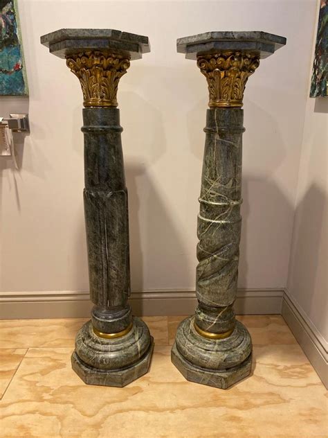 Pair Of Louis Xv Marble Pedestalsstands At 1stdibs