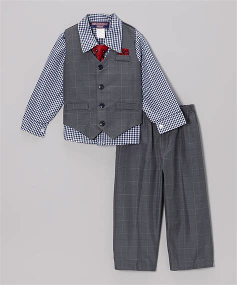 Gray Plaid Vest Set Infant Toddler And Boys Only 1399 Plaid Vest