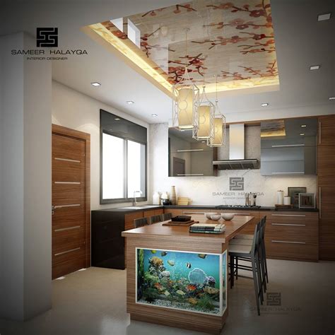 25 Gorgeous Kitchens Designs With Gypsum False Ceiling And Lights Decor