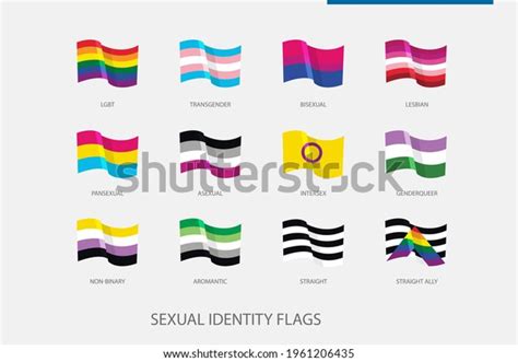 flags set sexual identity pride flag stock vector royalty free 1961206435