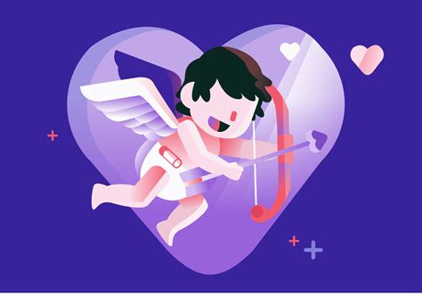 From houses of the living to houses for the dead. Cute Cupid Vector Flat Illustration - Download Free ...