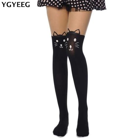 ygyeeg sexy girl s pantyhose design pattern printed tattoo stockings cats shape 20 style sheer