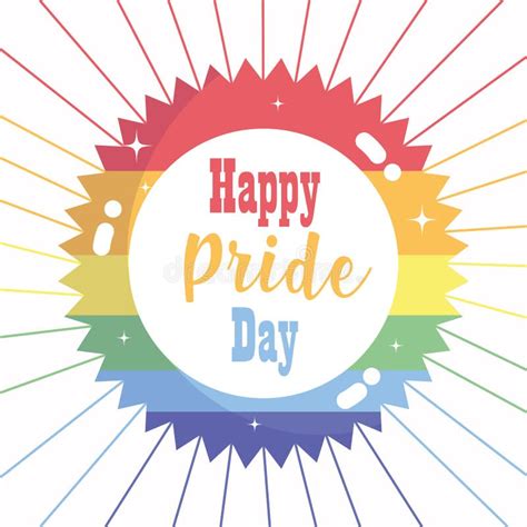 Happy Pride Day Rainbow Celebration Freedom Lgbt Community Label Stock