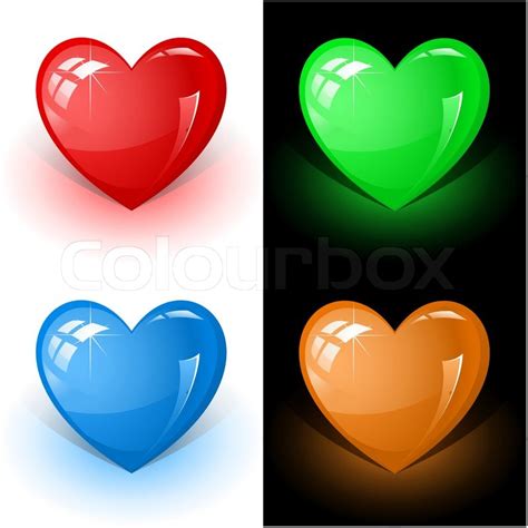 Vector 3d Icons Of Color Heart Stock Vector Colourbox
