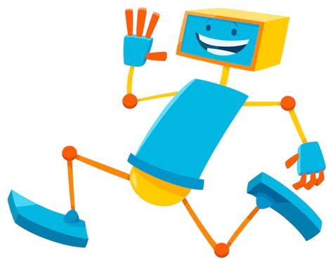 Premium Vector Cartoon Illustration Of Running Robot Character