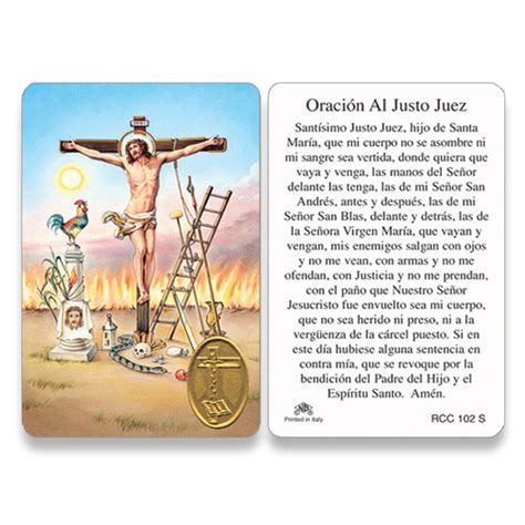 Holy Card Of Oracion Al Justo Juez Spanish Fc Ziegler Company