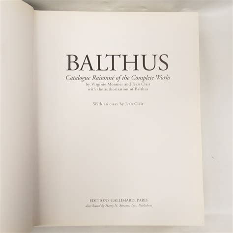 Balthus Rare Catalogue Raisonné Of The Complete Works Book