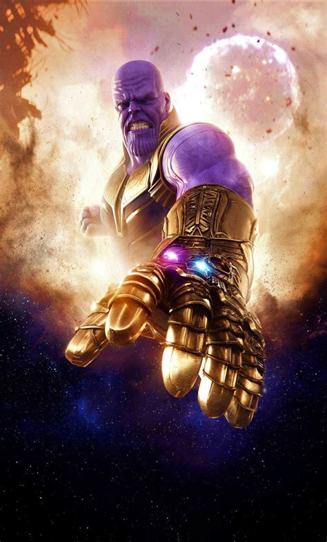 Download 1280x2120 Wallpaper Thanos Clouds Avengers