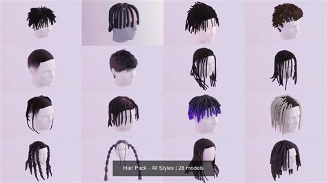 Hair Pack All Styles By Tiko 3d Model Collection Cgtrader