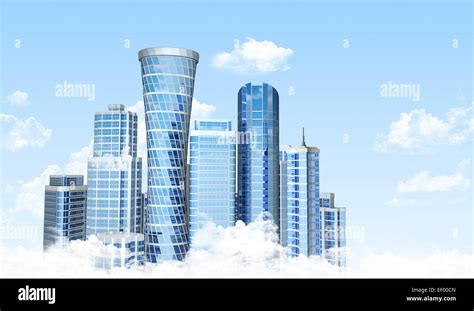 Skyscrapers Above The Clouds Stock Photo Alamy