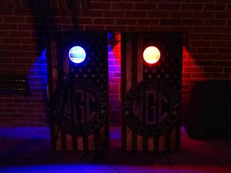 Battery Operated Color Changing Led Cornhole Hole Light Set With