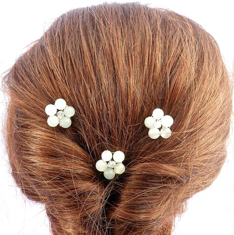 Flower Hair Pins Set Beautiful Hair Accessories By Selkie Crafts