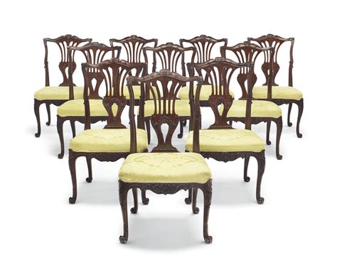 A Set Of Eight George Iii Solid Mahogany Dining Chairs Possibly