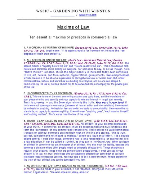 10 maxims of law truth judgment law