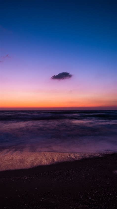 Download Minimal Beach Sunset Nature Seascape 2160x3840 Wallpaper
