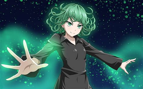4800x900px free download hd wallpaper green haired female anime character one punch man