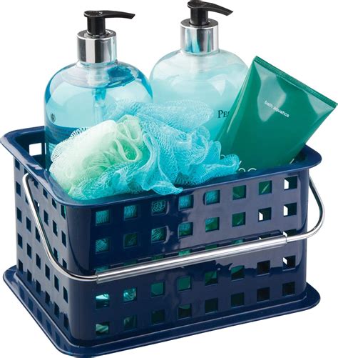 Idesign Basic Storage Basket Small Plastic Bath Basket For Shower And Care Accessories Navy