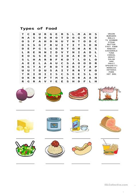 Food Word Search Worksheets 99worksheets
