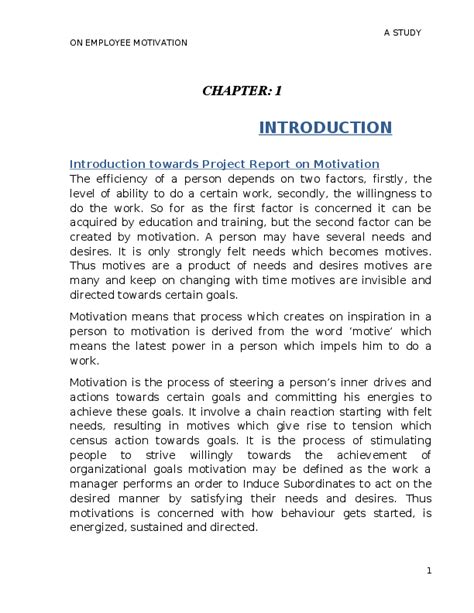 (DOC) CHAPTER: 1 INTRODUCTION Introduction towards Project Report on Motivation | sagar dhule ...