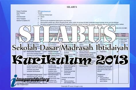 Yaitu kma nomor 183 tahun 2019 tentang kurikulum pendidikan agama islam dan bahasa arab di madrasah. Silabus Mi Kls 4 Kma 184 : Silabus Kurikulum 2013 Mapel ...