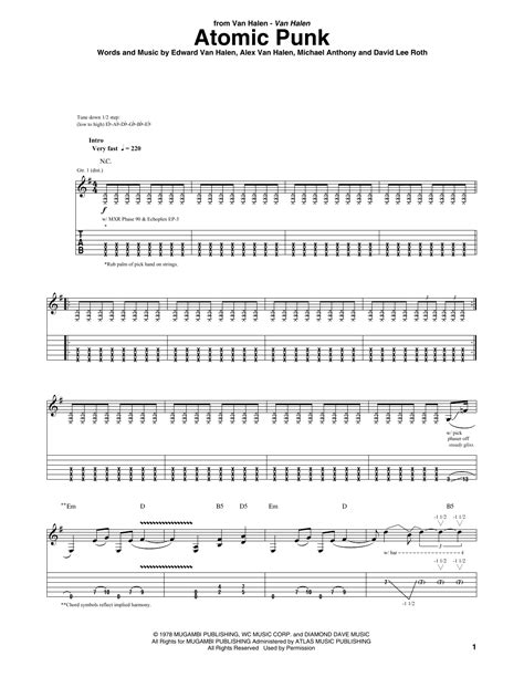 Atomic Punk by Van Halen - Guitar Tab - Guitar Instructor
