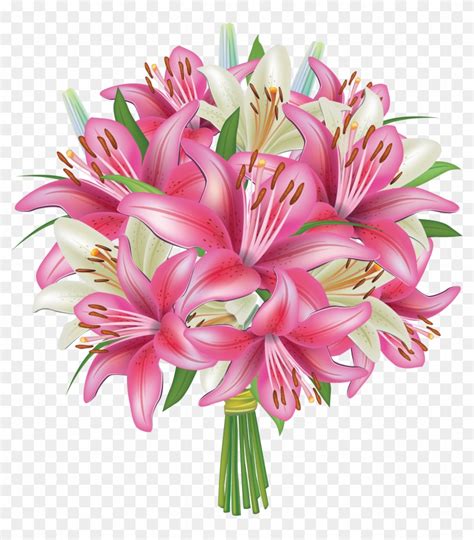 Free Clipart Image Flower Bouquets Pink Flower Bouquet Clip Art Png Download PikPng