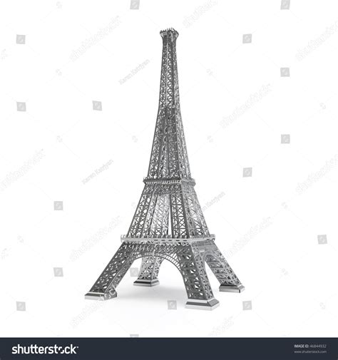 Eiffel Tower Isolated On White Background Stock Photo 46844932