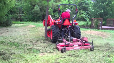 Mowing Around A Tree With Bush Hog And Kubota L3400 Tractor