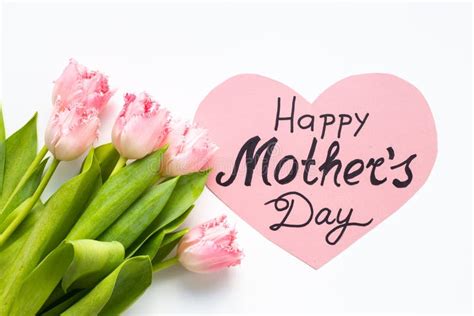 Happy Mothers Day Greeting Card With Tulip Flowers Stock Image Image
