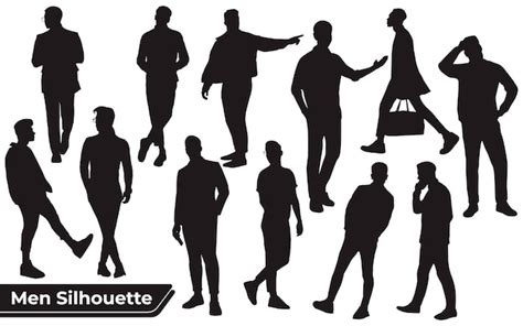 Premium Vector Collection Of Businessman Silhouettes In Different Poses