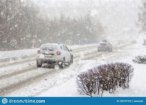 Extreme Snowfall With Cars Coverd With A Lot Of Snow In Europe