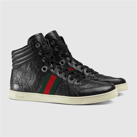 Guccissima Leather High Top Sneaker Gucci Mens Sneakers 221825a9l901072