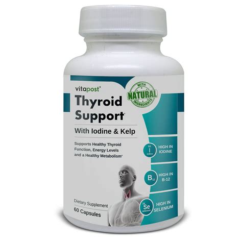 Vitapost Thyroid Support With Iodine And Kelp Dietary Supplement 60