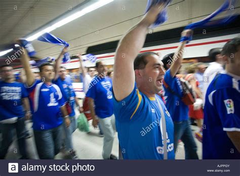 Cuenta oficial del getafe c.f. Getafe CF fans going to the Santiago Bernabeu stadium ...
