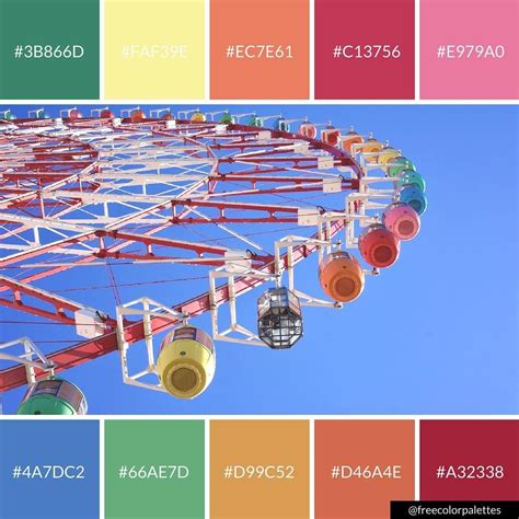 Rainbow Ferris Wheel Amusement Park Color Palette Inspiration