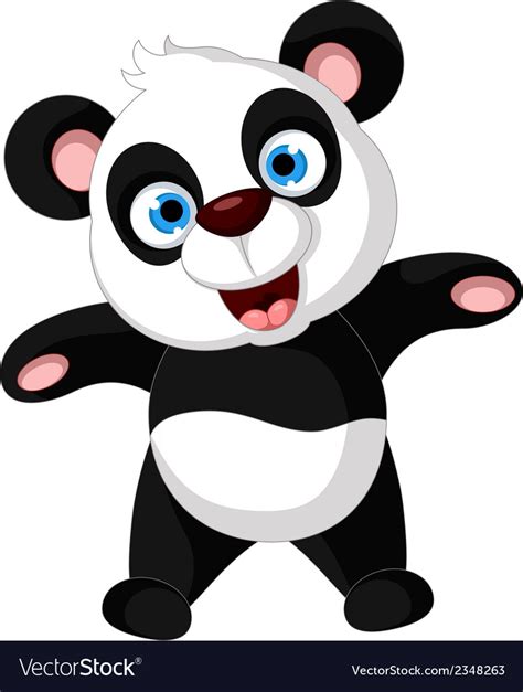 Panda Cartoon Dancing Royalty Free Vector Image