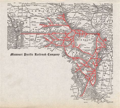 1924 Antique Missouri Pacific Railroad Map Vintage Railway Map Etsy