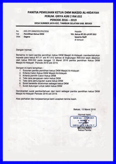Contoh Surat Pemilihan Ketua Rt
