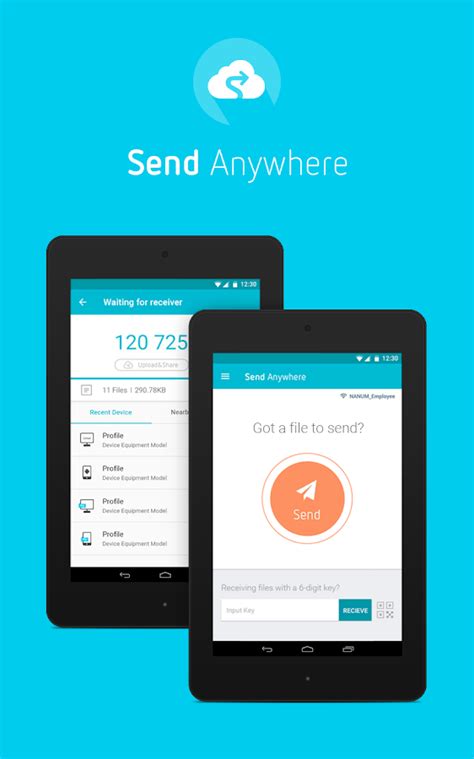 Unlike messenger or cloud based storage apps send anywhere allows the end user to send as many files, of any file type and size, as many. Send Anywhere (File Transfer) - screenshot