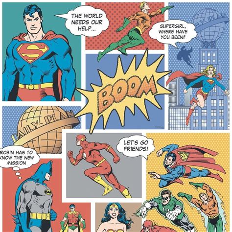 Super Hero Comic Strip Flash Superman Wonder Woman