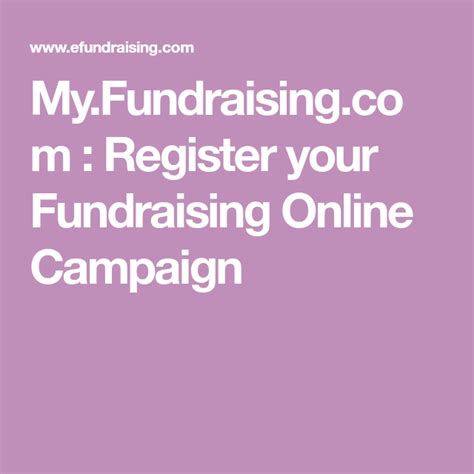 Register Your Fundraising Online Campaign