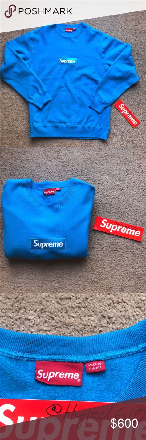 Supreme Blue Box Logo Crewneck Supreme Shirt Sweatshirt Shirt Box Logo