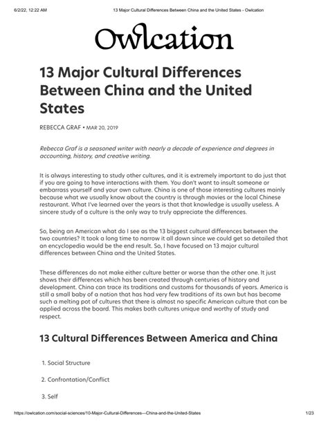 13 major cultural differences between china and the united states owlcation