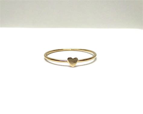 Heart Ring / 14k Gold Heart Ring / Small Heart Ring / Dainty | Etsy | Heart ring, Gold heart 